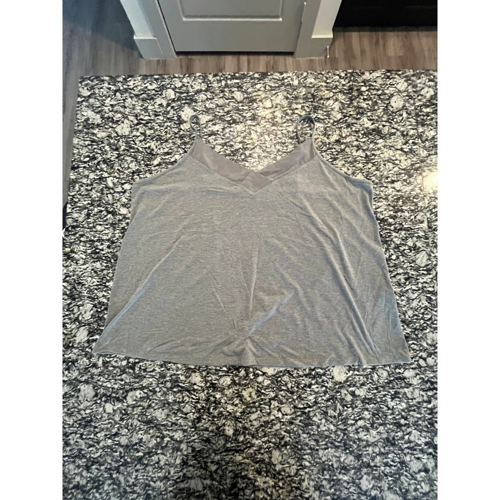 Lane Bryant Grey V-Neck Cami Tank‎ Top Adjustable Straps Size 22/24 Plus Size